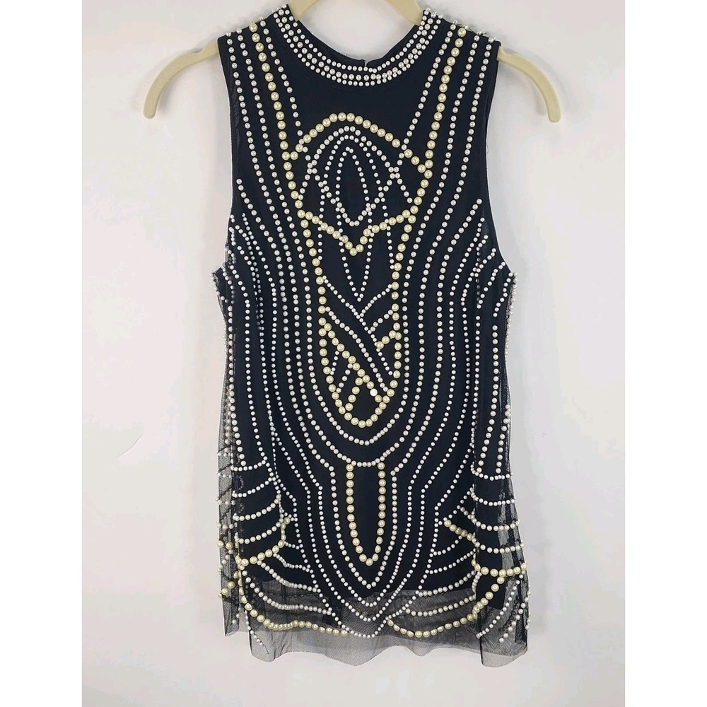 Anthropologie Moulinette Soeurs Pearl Embroidered Sleeveless Top Women's 2